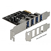 Delock USB 3.0 PCI Express Kártya, 4 x külso A-típusú anya csatlakozóval (90304)