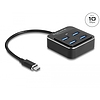 Delock USB 3.2 Gen 2 USB Type-C hub 4 x USB Type-A csatlakozóaljzattal 10 Gbps (64191)