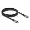 Delock USB 40 Gbps bővítő kábel USB Type-C apa - anya PD 3.1 240 W 2 m szürke fém
