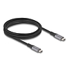 Delock USB 40 Gbps kábel USB Type-C dugó - dugó PD 3.1 240 W E-Marker 2 m szürke fém