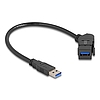 Delock USB 5 Gbps A-típusú panel tartó anya 45 -ban hajlított A-típusú apa 30 cm kábellel, fekete