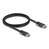 Delock USB 5 Gbps kábel A-típusú apa - A-típusú apa 19 mm-es csavar távolsággal 1 m, fekete