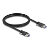 Delock USB 5 Gbps kábel A-típusú apa - A-típusú apa 19 mm-es csavar távolsággal / M3-as csavarok 1 m, fekete