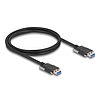Delock USB 5 Gbps kábel A-típusú apa - A-típusú apa 22 mm-es csavar távolsággal 1 m, fekete