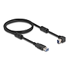 Delock USB 5 Gbps kábel A-típusú apa - B-típusú apa 90 balra hajlítva 1 m
