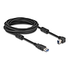 Delock USB 5 Gbps kábel A-típusú apa - B-típusú apa 90 balra hajlítva 5 m