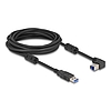 Delock USB 5 Gbps kábel A-típusú apa - B-típusú apa 90 felfelé néző csatlakozóapaval 5 m