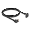 Delock USB 5 Gbps kábel A-típusú USB apa 90 -ban lefelé hajlított Mikro-B-típusú USB apa csavarokkal 90 -ban lefelé hajlított 1 m fekete