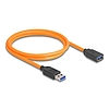 Delock USB 5 Gbps kábel A-típusú USB apa - A-hüvely USB apa kötött felvételre 1 m narancs színű