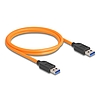 Delock USB 5 Gbps kábel A-típusú USB apa - A-típusú USB apa kötött felvételre 1 m narancs színű