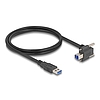 Delock USB 5 Gbps kábel A-típusú USB apa egyenes B-típusú USB apa csavarral 90 -ban felfelé hajlított 1 m fekete