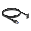 Delock USB 5 Gbps kábel A-típusú USB apa egyenes Micro-B USB apa csavarral 90 -ban felfelé hajlított 1 m fekete