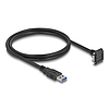 Delock USB 5 Gbps kábel A-típusú USB apa egyenes Mikro-B-típusú USB apa 90 -ban lefelé fordított 18 mm-es csavar távolsággal 1 m, fekete (81030)