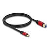 Delock USB 5 Gbps kábel USB Type-C apa - USB B-típusú apa 1 m piros fém