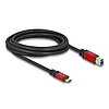 Delock USB 5 Gbps kábel USB Type-C apa - USB B-típusú apa 3 m piros fém