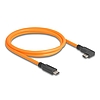 Delock USB 5 Gbps kábel USB Type-C apa - USB Type-C apa 90 -ban hajlított kötött felvételre 1 m narancs színű