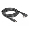 Delock USB 5 Gbps kábel USB Type-C apa USB Type-C apa, ívelt bal / jobb, 2 m 4K PD 60 W E-Marker