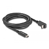 Delock USB 5 Gbps kábel USB Type-C apa USB Type-C apa, ívelt felfelé / lefelé, 2 m 4K PD 60 W E-Marker