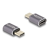 Delock USB Adapter 40 Gbps USB Type-C PD 3.0 100 W csatlakozódugóval - csatlakozóhüvellyel, portkímélővel 8K 60 Hz fém
