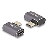 Delock USB Adapter 40 Gbps USB Type-C PD 3.0 100 W csatlakozódugóval - csatlakozóhüvellyel, ívelt bal / jobb 8K 60 Hz fém