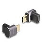 Delock USB Adapter 40 Gbps USB Type-C PD 3.0 100 W csatlakozódugóval - csatlakozóhüvellyel, ívelt 8K 60 Hz fém kompakt