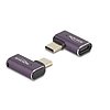 Delock USB Adapter 40 Gbps USB Type-C PD 3.1 240 W csatlakozódugóval - csatlakozóhüvellyel, ívelt bal / jobb 8K 60 Hz fém