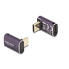 Delock USB Adapter 40 Gbps USB Type-C PD 3.1 240 W csatlakozódugóval - csatlakozóhüvellyel, ívelt 8K 60 Hz fém