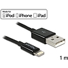 Delock USB adat- és töltőkábel iPhone, iPad és iPod készülékhez fekete (83561)