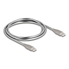 Delock USB-C kábel USB 2.0 fém burkolattal USB Type-C dugaszoló PD 3.0 60 W 1 m ezüst