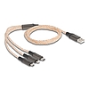 Delock USB RGB töltő kábel 3 az 1-ben A-típus - Lightning / Micro USB / USB Type-C 1,20 m