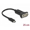Delock USB Type-C adapter 1 x soros RS-232 D-Sub 9 tűs dugóhoz 25 cm-es anyákkal