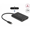 Delock USB Type-C adapter 2 x HDMI 4K 60 Hz-hez DisplayLink grafikával és USB PD-vel