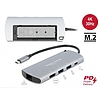 Delock USB Type-C dokkoló állomás M.2 nyílással - 4K HDMI / USB / LAN / PD 3.0 (87767)