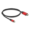 Delock USB Type-C - HDMI kábel (DP Alt Mode) 8K 60 Hz-hez HDR funkcióval 1 m piros
