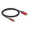 Delock USB Type-C - HDMI kábel (DP Alt Mode) 8K 60 Hz-hez HDR funkcióval 2 m piros