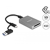Delock USB Type-C kártyaolvasó alumínium házban CFexpress vagy XQD memória kártyákhoz