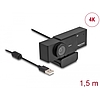 Delock USB UHD Webkamera mikrofonnal 4K 30 Hz 110 látószög és háromlábú állvány (96400)