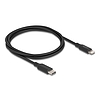 Delock Vékony, adat és töltő kábel USB Type-C - Lightning iPhone , iPad , iPod eszközökhöz, fekete 1 m Mfi