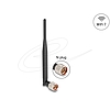 Delock WiFi 7 antenna N apa 2 - 3 dBi 20,6 cm hosszú kétirányú billenő csatlakozással hajlékony fekete anyaggal
