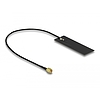 Delock WLAN WiFi 6 802.11 ac/ax/a/h/b/g/n Antenna, RP-SMA csatlakozódugó, 2 - 4 dBi, 15 cm-es NYÁK-lap, belső öntapadós