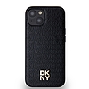 DKNY bőr monogram mintás fém logó MagSafe tok iPhone-hoz 15/14/13 - fekete