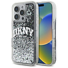 DKNY DKHCP16LLBNAEK iPhone 16 Pro 6.3" fekete/fekete keménytok Liquid Glitter Arch Logo