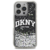 DKNY DKHCP16LLBNAEK iPhone 16 Pro 6.3" fekete/fekete keménytok Liquid Glitter Arch Logo