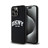 DKNY folyékony szilikon fehér nyomtatott logó MagSafe - iPhone 13 Pro Max tok fekete (DKHMP13XSNYACH)