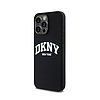 DKNY folyékony szilikon fehér nyomtatott logó MagSafe - iPhone 13 Pro Max tok fekete (DKHMP13XSNYACH)