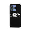 DKNY folyékony szilikon fehér nyomtatott logó MagSafe - iPhone 14 Pro tok fekete (DKHMP14LSNYACH)