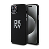 DKNY folyékony szilikon fém logó - iPhone 15 / 14 / 13 tok fekete (DKHCP15SSMCBSK)