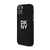 DKNY folyékony szilikon fém logó - iPhone 15 / 14 / 13 tok fekete (DKHCP15SSMCBSK)