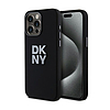 DKNY folyékony szilikon fém logó - iPhone 15 Pro Max tok fekete (DKHCP15XSMCBSK)