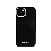 DKNY folyékony szilikon kis fém logó MagSafe - iPhone 15 / 14 / 13 tok fekete (DKHMP15SSMCHLK)